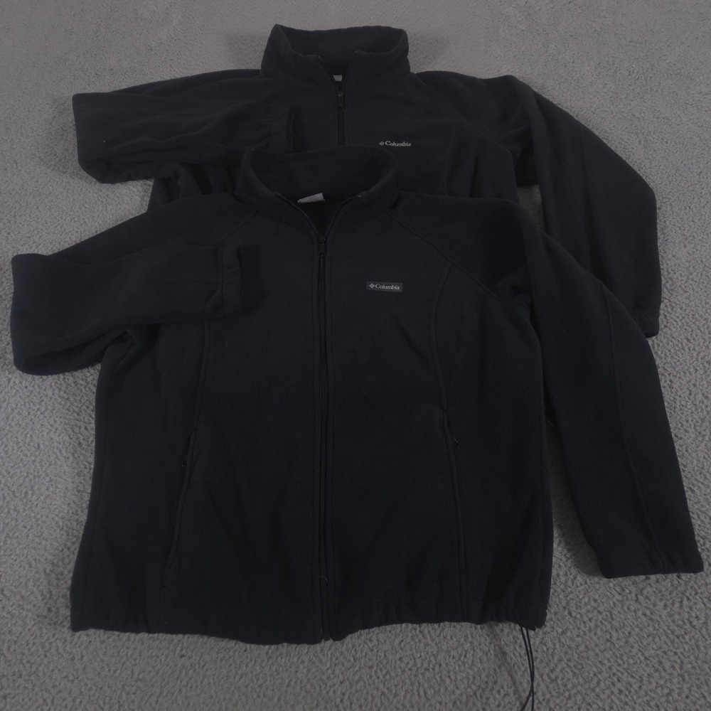 LOT OF 2 Columbia Jacket Womens 2X Black Benton Springs Full Zip Fleece Warm